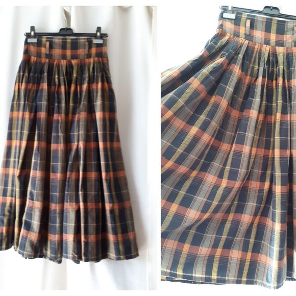 Vintage Dresses & Skirts - Vintage 1990 Thornton Hall Cotton Maxi Skirt Size 12